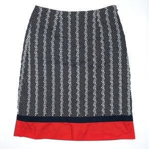 Talbots Embroidered Floral Polka Dot Pencil Skirt